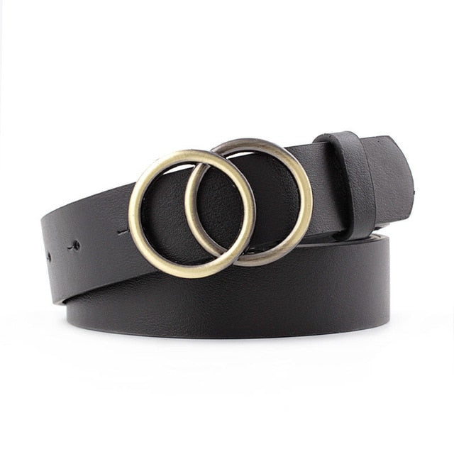 Leather Alloy Pin Buckle Belt