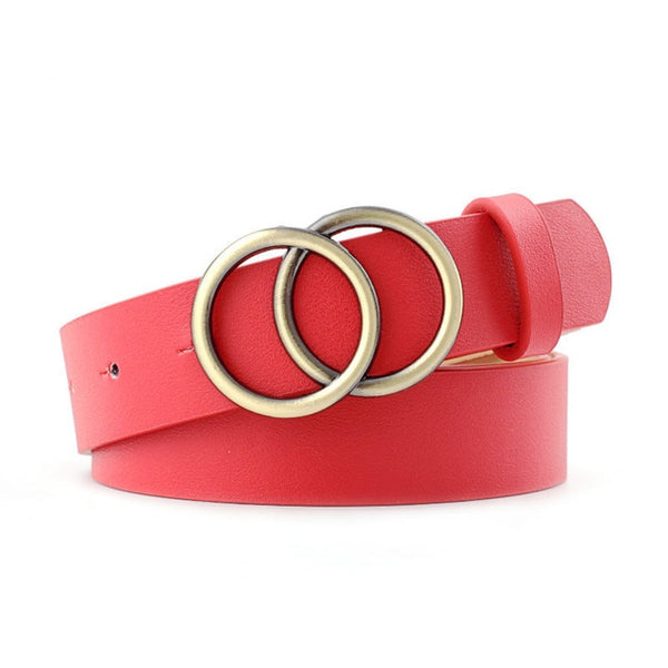 Leather Alloy Pin Buckle Belt