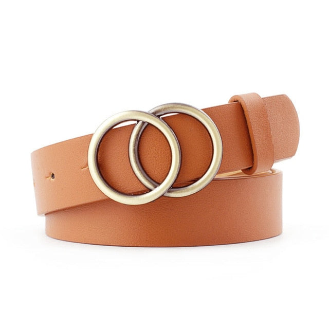 Leather Alloy Pin Buckle Belt